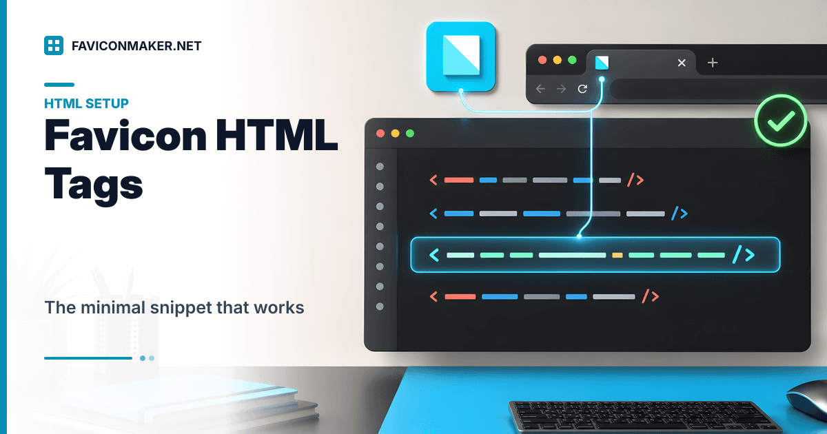 Favicon HTML tags: a minimal snippet that works (plus the optional extras)