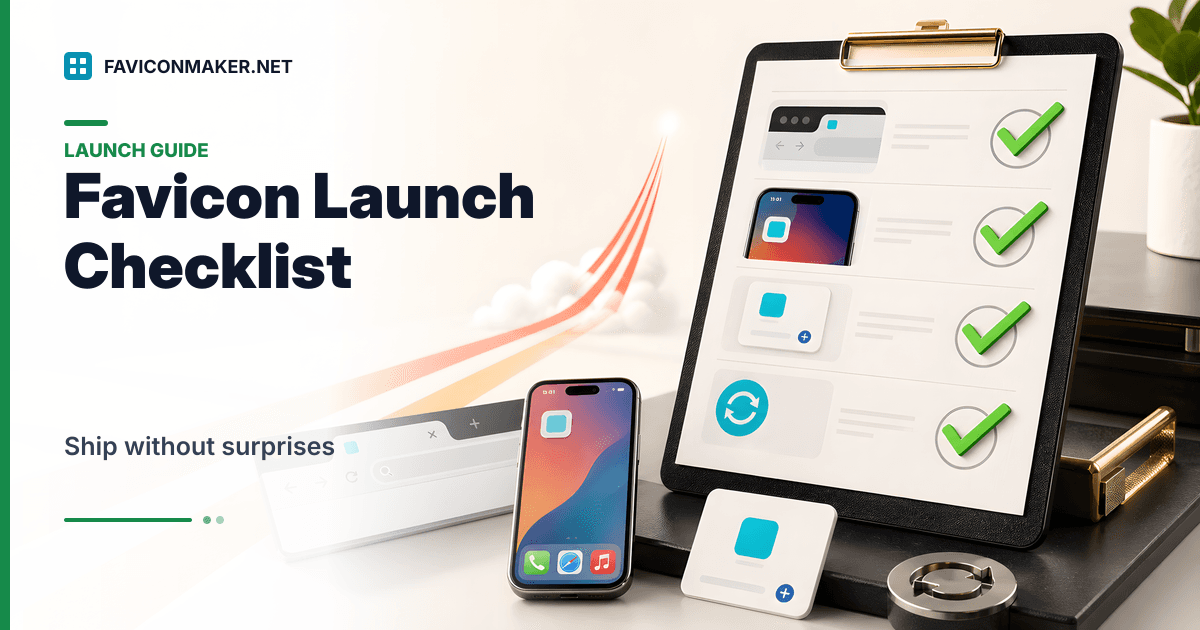 Favicon launch checklist: verify tabs, iOS, PWA, and caching before you ship