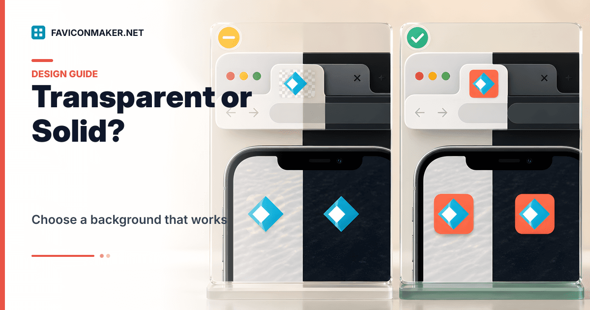 Transparent vs solid-background favicons: what looks right in tabs and on iOS